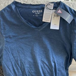 Guess V Neck Tee (Indigo)